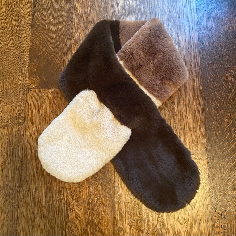 Echo Faux Fur Color-block Scarf